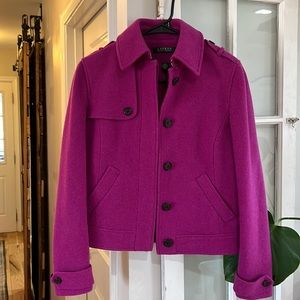 Purple cropped jacket size 2, great condition